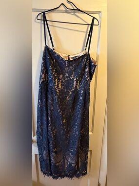 City Chic Navy Blue Lace Midi Dress